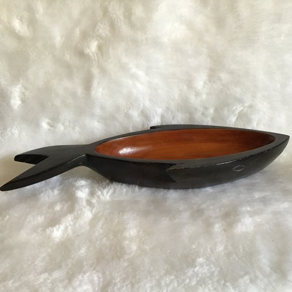 Rare Lester Clarke Fish Wood Bowl Vintage 60's - Picture 3 of 9